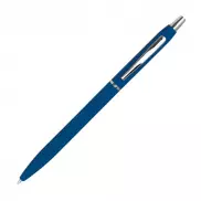 Długopis metalowy, gumowany - niebieski