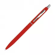 Długopis metalowy, gumowany - czerwony
