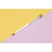 Długopis metalowy z koroną - biały