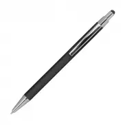 Długopis metalowy, gumowany - czarny