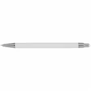 Długopis metalowy, gumowany - biały