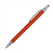 Długopis metalowy, gumowany - pomarańczowy