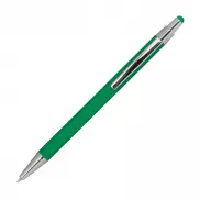 Długopis metalowy, gumowany - zielony