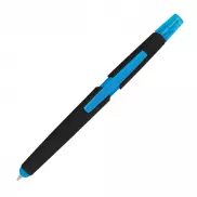 Długopis plastikowy do ekranów dotykowych z zakreślaczem - jasnoniebieski