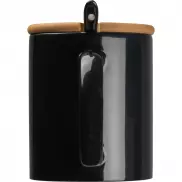Kubek ceramiczny z łyżeczką 300 ml - czarny