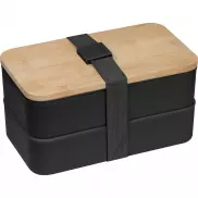 Pudełko na lunch z dwiema przegródkami - czarny