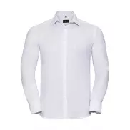 Koszula 'w jodełkę' z długim rękawem - white