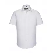 Dopasowana koszula z krótkimi rękawami - white