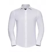 Dopasowana koszula z długimi rękawami - white