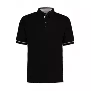 Koszulka polo Classic Fit Button Down Contrast - black/white