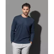 Męska dzianinowy sweter z długim rękawem - light grey melange