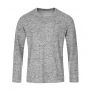 Męska dzianinowy sweter z długim rękawem - light grey melange