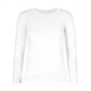 T-shirt #E190 z długim rękawem/Damski - white
