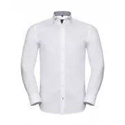 Koszula Tailored Contrast Herringbone - white/silver/convoy grey