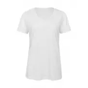 Damski T-Shirt V-Neck V Triblend - white