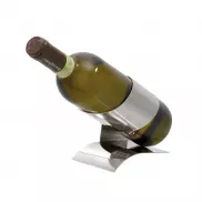 Designerski stojak na wino HELIX, srebrny