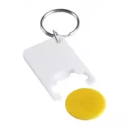 Brelok do kluczy z miejscem na monete - żółty