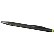 Długopis Dax z gumowym rysikiem, czarny, zielony