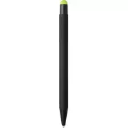Długopis Dax z gumowym rysikiem, czarny, zielony