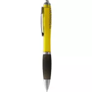 Długopis z kolorowym korpusem i czarnym uchwytem Nash, żółty, czarny