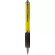 Długopis z kolorowym korpusem i czarnym uchwytem Nash, żółty, czarny