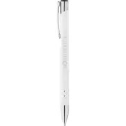 Długopis z gumowaną powierzchnią Corky, biały
