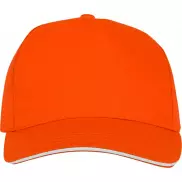rozowy, 5-panelowa czapka CETO, pomarańczowy