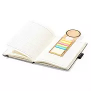 Bambusowy zestaw do notatek, karteczki samoprzylepne, zakładka do książki, linijka, notatnik - jasnobrązowy