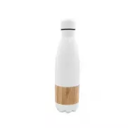 Butelka termiczna 500 ml z bambusowym elementem | Blake - biały