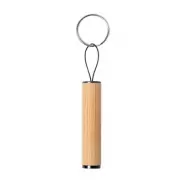 Bambusowy brelok do kluczy, lampka LED - drewno