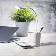 Lampka na biurko ze słomy pszenicznej, ładowarka bezprzewodowa 5W-10W, stojak na telefon, pojemnik na przybory do pisania