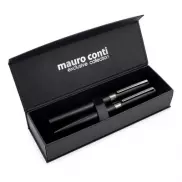 Zestaw piśmienny Mauro Conti, długopis i pióro kulkowe | Wirr - czarny