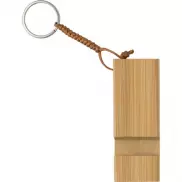Bambusowy brelok do kluczy, stojak na telefon - brązowy