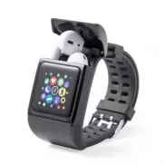 Monitor aktywności, bezprzewodowy zegarek wielofunkcyjny, bezprzewodowe słuchawki douszne - czarny