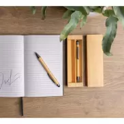 Bambusowy zestaw piśmienny, długopis i ołówek - brązowy