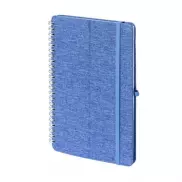 Notatnik RPET ok. A5, stojak na telefon, stojak na tablet - niebieski