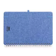Notatnik RPET ok. A5, stojak na telefon, stojak na tablet - niebieski