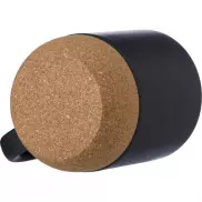 Kubek ceramiczny 420 ml z korkowym elementem - czarny