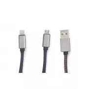 Kabel USB 2 w 1 JEANS granatowy