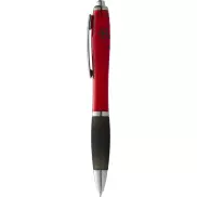 Długopis z kolorowym korpusem i czarnym uchwytem Nash, czerwony, czarny