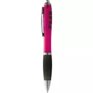 Długopis z kolorowym korpusem i czarnym uchwytem Nash, różowy, czarny