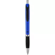 Długopis z gumowym uchwytem Turbo, niebieski, czarny
