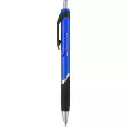 Długopis z gumowym uchwytem Turbo, niebieski, czarny