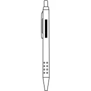 Mosiężny długopis BUDAPEST, biały błyszczący