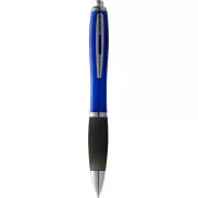 Długopis z kolorowym korpusem i czarnym uchwytem Nash, niebieski, czarny