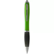 Długopis z kolorowym korpusem i czarnym uchwytem Nash, zielony, czarny