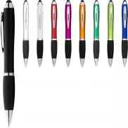 Długopis kolorowy ze stylusem i czarnym uchwytem Nash, biały, czarny