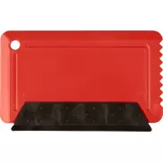 Skrobaczka do szyb wielkości karty kredytowej Freeze z gumką, czerwony