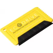 Skrobaczka do szyb wielkości karty kredytowej Freeze z gumką, żółty