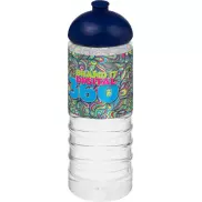 Bidon H2O Treble o pojemności 750 ml z wypukłym wieczkiem, biały, niebieski